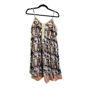 Elegant Feather Print Dress